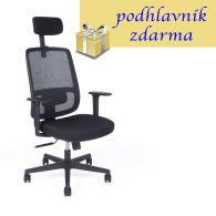 KANTO SP kancelárska stolička s podhlavníkom čiern