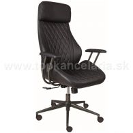PYTHON kancelárska kreslo čierna perforovaná kožen