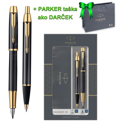 Parker IM Black perá so zlatým klipom GT FP+BP, darčekový obal