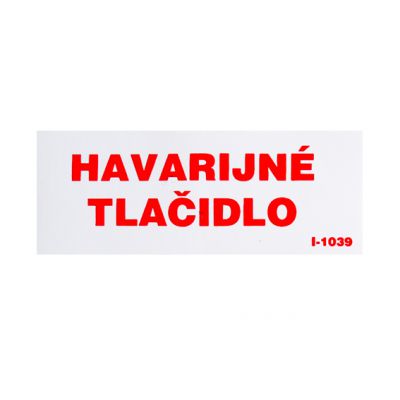 I 1039 S Havarijné tlačidlo 4x10cm samolepka