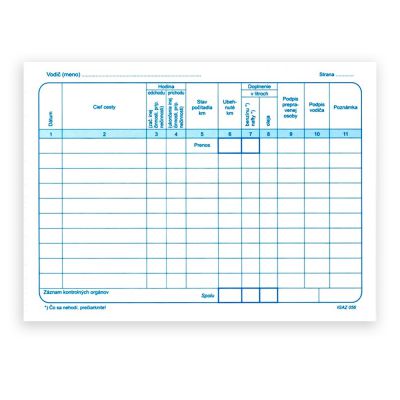056 Zaznam o prevadzke osob.mot.voz.60 list.