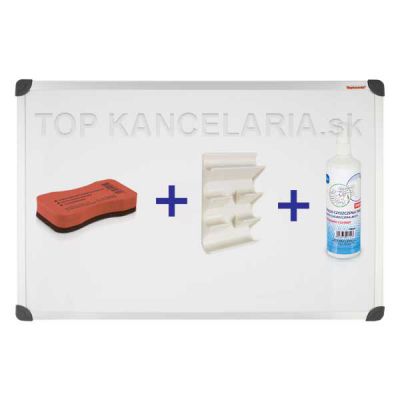 TM129ALF Set magnetická biela tabuľa 120x90cm + stierka+roztok+organizér